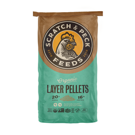 Scratch and Peck Feeds Organic Chicken & Duck Feed, Layer Pellets 16%, 35-lb