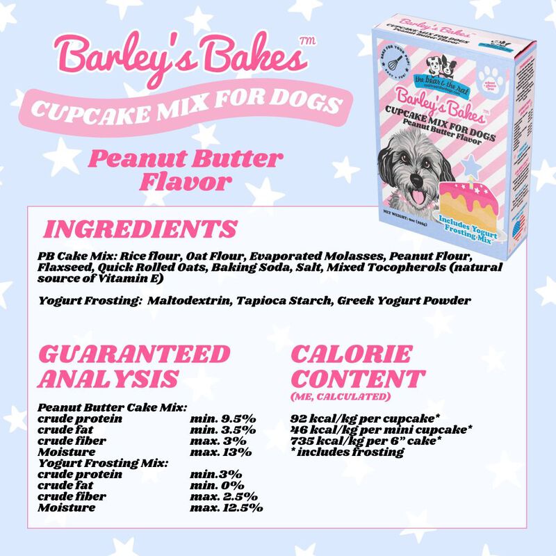 The Bear & The Rat Barley's Bakes Cupcake Mix Peanut Butter Flavor for Dogs The Bear & The Rat Barley's Bakes Cupcake Mix Peanut Butter Flavor for Dogs