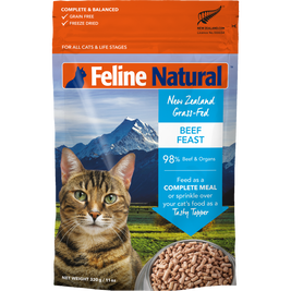 Feline Natural Freeze-Dried Cat Food, Beef, 11-oz