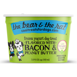 The Bear & The Rat Frozen Yogurt Dog Treats, Bacon & Peanut Butter, 3.5-oz, Single