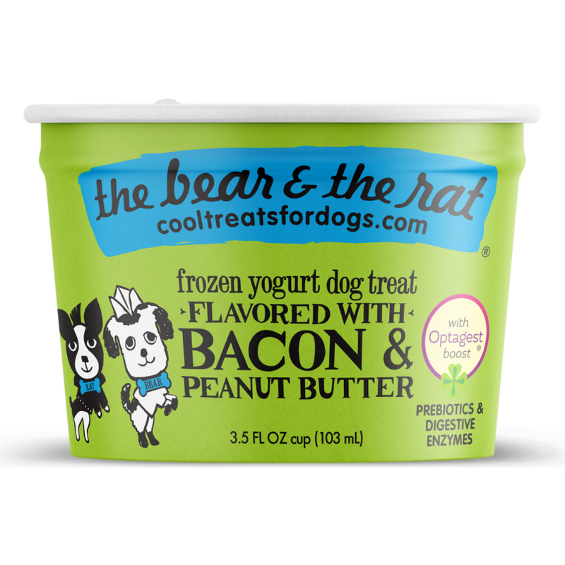 The Bear & The Rat Frozen Yogurt Dog Treats, Bacon & Peanut Butter, 3.5-oz, Single image number null