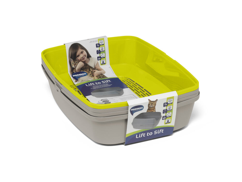 Mud Bay Buy Moderna Lift To Sift Cat Litter Box Warm Grey