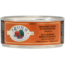 Fromm Four-Star Canned Cat Food, Shredded Turkey in Gravy