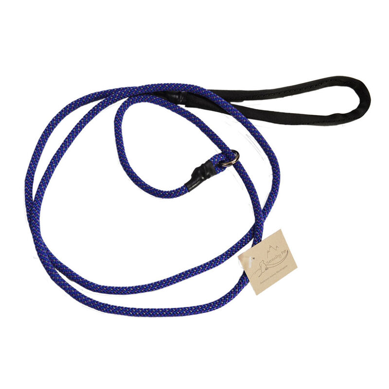 Serenity Pet Rope Dog Slip Lead, Blue, 4-ft image number null