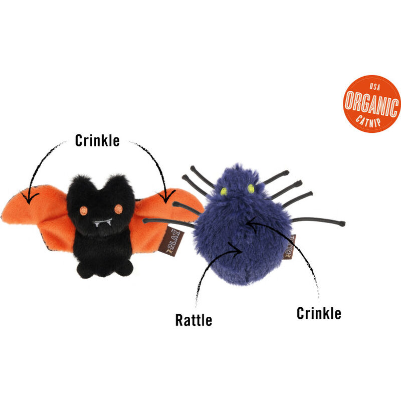 P.L.A.Y. Halloween Feline Frenzy Cat Toys, Creepy Critters, 2-pack image number null