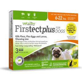 Vetality Firstect Flea & Tick Spot Treatment for Dogs 6-22 lbs, 3-pack