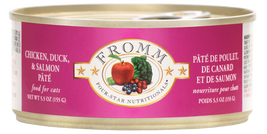 Fromm Four-Star Canned Cat Food, Chicken, Duck, & Salmon Pate, 5.5-oz