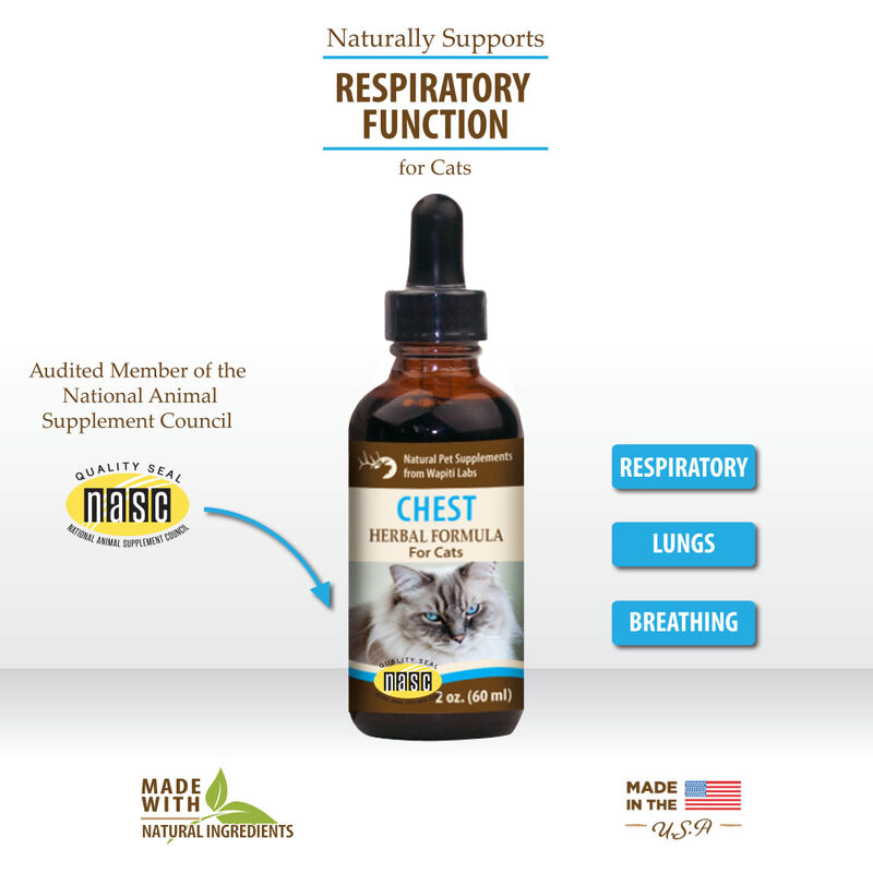 Wapiti Labs Chest Respiratory Function Herbal Cat Supplement, 2-oz image number null