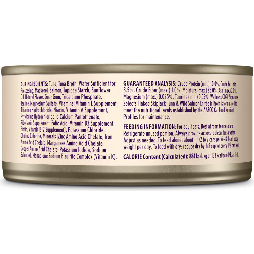 Wellness signature selects flaked new arrivals skipjack tuna with wild salmon