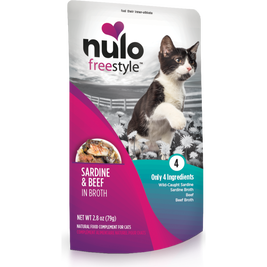 Nulo Freestyle Grain-Free Wet Cat Food Topper, Sardine & Beef, 2.8-oz
