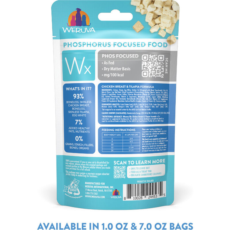 Weruva Wx Freeze-Dried Cat Food, Chicken & Tilapia, 1-oz image number null