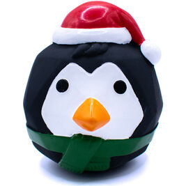 Great & Small Holiday Latex Dog Toy, Geometric Penguin Ball