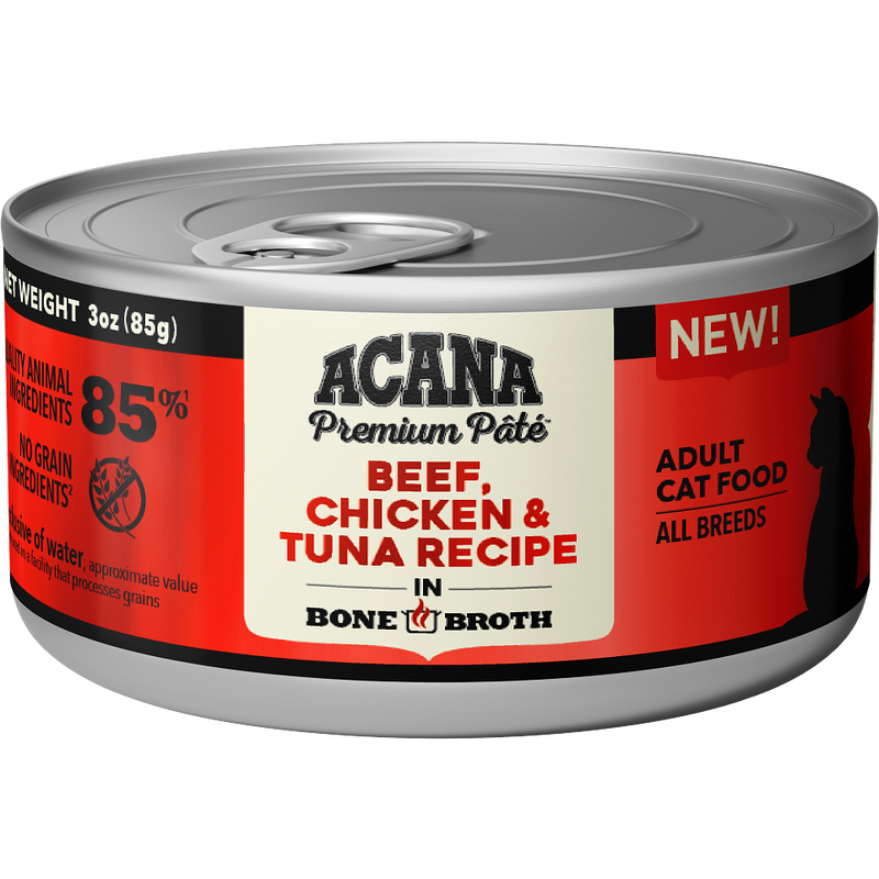 Acana Premium Pate Canned Cat Food, Beef, Chicken & Tuna image number null