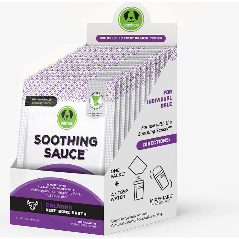 Stashios Soothing Sauce Dog Treat, Calming, Beef Bone Broth, 2.7-g image number null