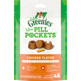 Greenies Pill Pockets Cat Treats, Chicken, 45-count