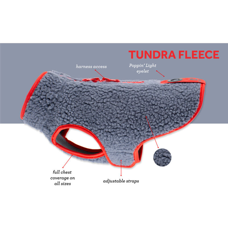 RC Pets Tundra Fleece Dog Coat, Dark Grey & Goji Berry image number null