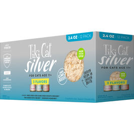 Tiki Cat Silver Canned Cat Food, Senior, Variety Pack, 2.4-oz, 12-pack