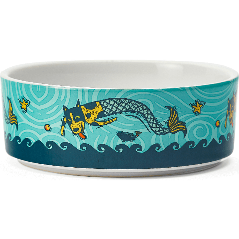 Mud Bay Round Dog Bowl, Salish Sea, 5-in, 2-cups image number null