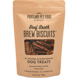 Portland Pet Food Brew Biscuits Dog Treats, Beef Broth, 5-oz