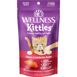 Wellness Kittles Crunchy Cat Treats, Salmon & Cranberries, 2-oz