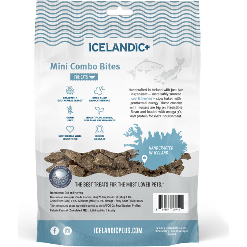 Icelandic Mini Combo Bites Cat Treats, Cod & Herring, 1.7-oz image number null