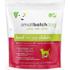 Small Batch Raw Frozen Dog Food, Sliders, Beef