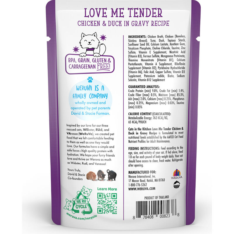 Cats in the Kitchen Originals Wet Cat Food, Love Me Tender, Chicken & Duck, 3-oz image number null