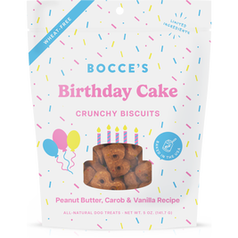Bocce's Bakery Birthday Cake Biscuit Dog Treats, 5-oz