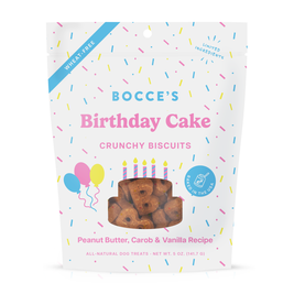 Bocce's Bakery Oven-Baked Biscuit Dog Treats, Birthday Cake, 5-oz