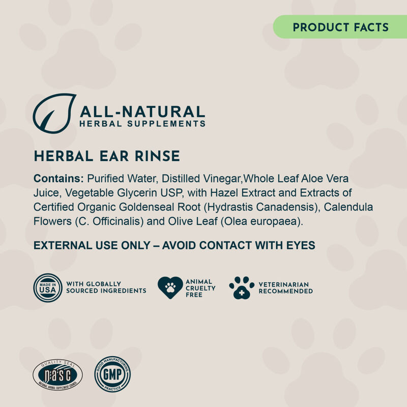 Animal Essentials Herbal Ear Rinse for Dogs & Cats, 4-oz image number null
