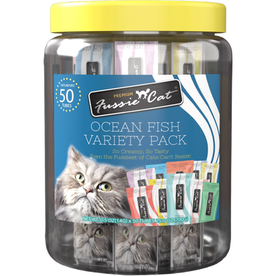 Fussie Cat Ocean Fish Puree Variety Pack, 10 Flavors