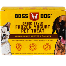 Boss Dog Frozen Yogurt Dog Treats, Peanut Butter & Banana, 3.5-oz, 4-pack