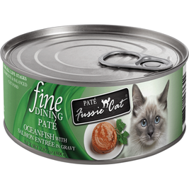 Fussie Cat Fine Dining Pate Canned Cat Food, Oceanfish & Salmon