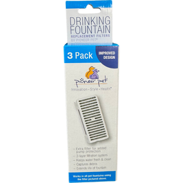 Pioneer Pet Pet Drinking Fountain T-Shape Replacement Filters, 3-pack