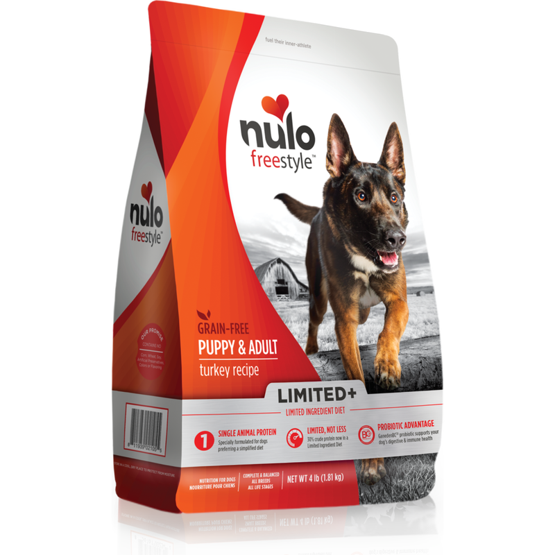 Mud Bay Buy Nulo Freestyle Limited Grain Free Dry Dog Food Puppy Adult Turkey 4 lb for USD 21.99 MudBay