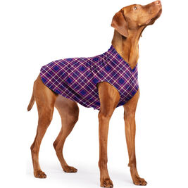 Gold Paw Stretch Fleece Dog Coat, Mulberry Plaid