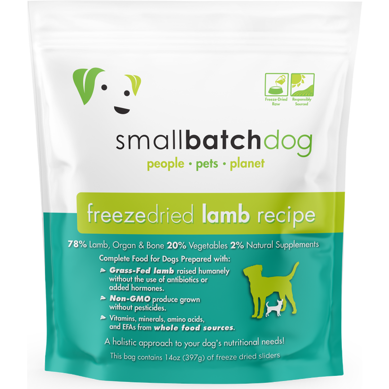 Small Batch Freeze-Dried Dog Food, Sliders, Lamb, 14-oz image number null