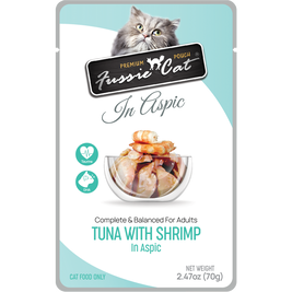 Fussie Cat Premium Wet Cat Food, Tuna & Shrimp in Aspic