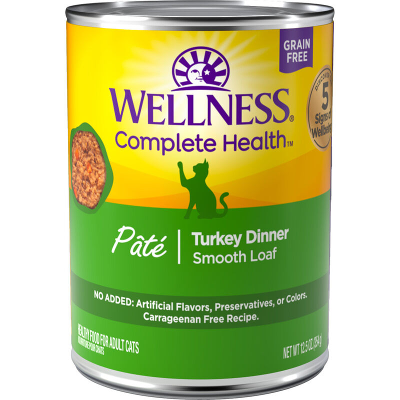 Wellness Complete Health Pate Canned Cat Food, Turkey image number null