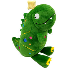 Huxley & Kent Holiday Power Plush Dog Toy, Tree Rex Dino, 7.5-in