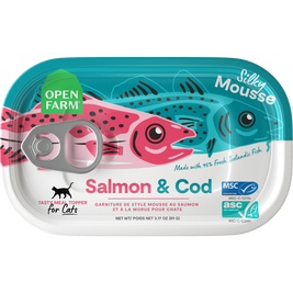 Open Farm Silky Mousse Wet Cat Food Topper, Salmon & Cod