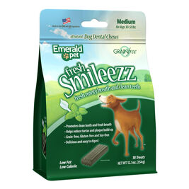 Emerald Pet Fresh Smileezz Dental Dog Treats, Medium, 12.5-oz