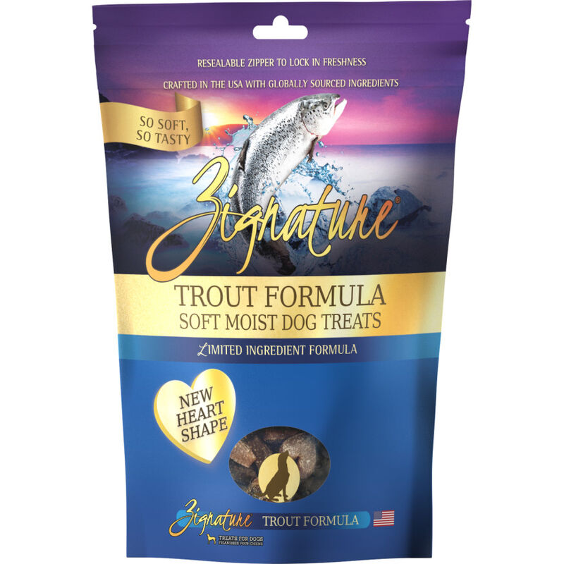Zignature Soft Moist Dog Treats, Trout, 4-oz image number null