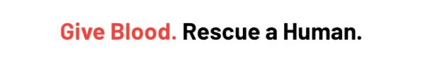 Give Blood. Rescue a Human. logo