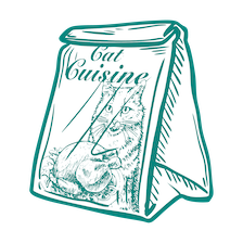 illustration of bag of cat dry kibble Cat Cuisine