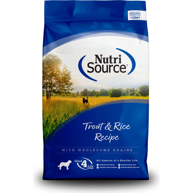 NutriSource Grain Inclusive Dry Dog Food, Trout & Rice image number null