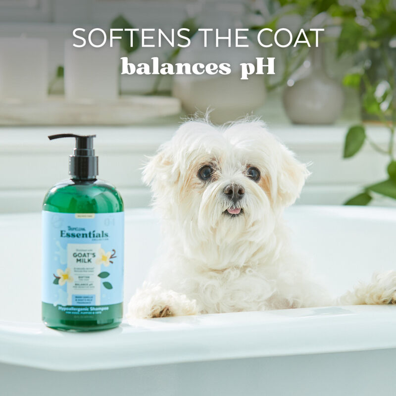 Tropiclean Essentials Hypoallergenic Shampoo for Dogs Puppies & Cats, Goat's Milk, 16-oz image number null