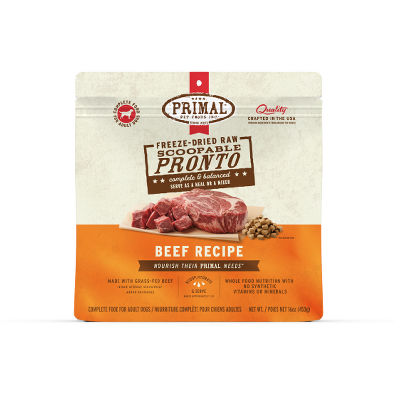 Primal Pronto Raw Freeze-Dried Dog Food, Beef, 16-oz image number null