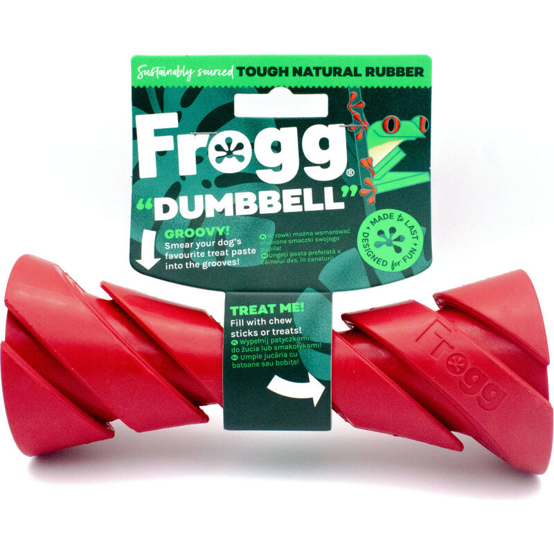 Frogg Rubber Dog Toy, Dumbbell image number null