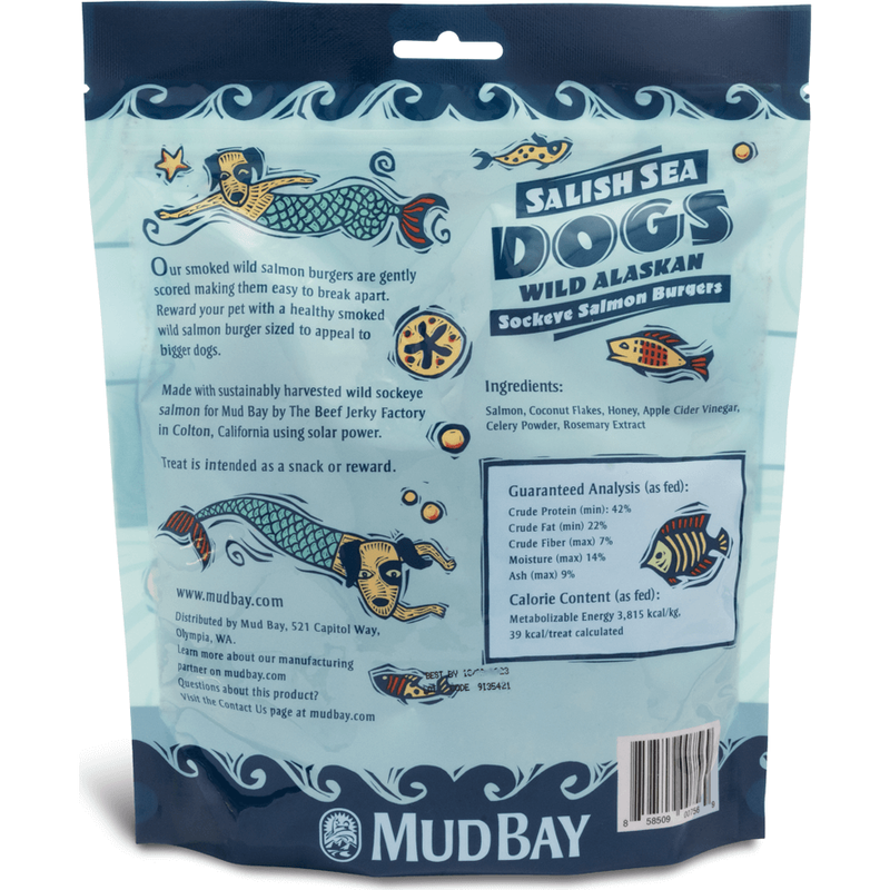 Mud Bay Salish Sea Dog Treats, Sockeye Salmon, Burgers, 12-oz image number null